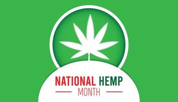 National Hemp month observed every year in July. Template for background, banner, card, poster with text inscription. vector
