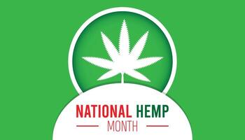 National Hemp month observed every year in July. Template for background, banner, card, poster with text inscription. vector