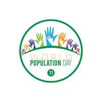 World Population Day observed every year in July. Template for background, banner, card, poster with text inscription. vector
