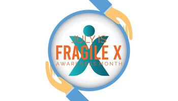 National Fragile X Awareness Month observed every year in July. Template for background, banner, card, poster with text inscription. vector