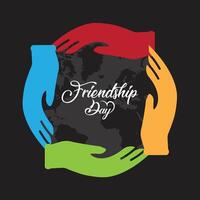 World Friendship Day every year in July. Template for background, banner, card, poster with text inscription. vector