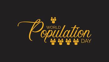 mundo población día observado cada año en julio. modelo para fondo, bandera, tarjeta, póster con texto inscripción. vector