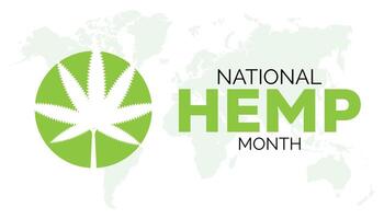 National Hemp month observed every year in July. Template for background, banner, card, poster with text inscription. vector