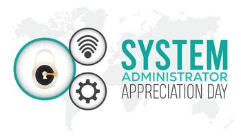 System Administrator Appreciation Day observed every year in July. Template for background, banner, card, poster with text inscription. vector