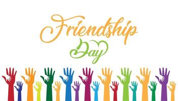 World Friendship Day every year in July. Template for background, banner, card, poster with text inscription. vector