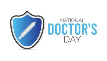 National Doctors' Day observed every year in July. Template for background, banner, card, poster with text inscription. vector