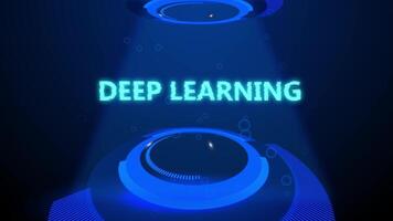 DEEP LEARNING HOLOGRAPHIC TITLE WITH DIGITAL BACKGROUND video