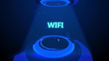 Wifi holográfico título con digital antecedentes video