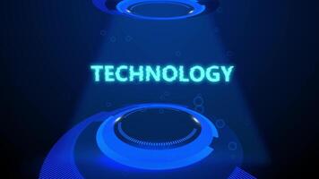 technologie holografische titel met digitaal achtergrond video