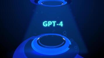 GPT-4 HOLOGRAPHIC TITLE WITH DIGITAL BACKGROUND video