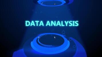 dados análise holográfico título com digital fundo video