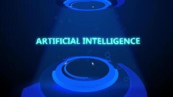 ARTIFICIAL INTELLIGENCE HOLOGRAPHIC TITLE WITH DIGITAL BACKGROUND video