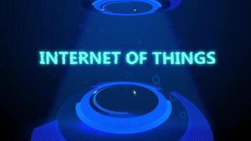 INTERNET OF THINGS HOLOGRAPHIC TITLE WITH DIGITAL BACKGROUND video