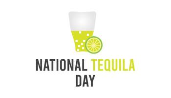 nacional tequila día observado cada año en julio. modelo para fondo, bandera, tarjeta, póster con texto inscripción. vector