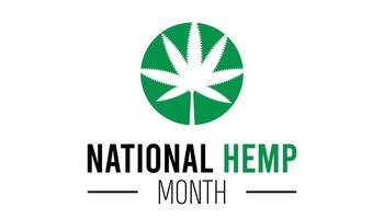 National Hemp month observed every year in July. Template for background, banner, card, poster with text inscription. vector