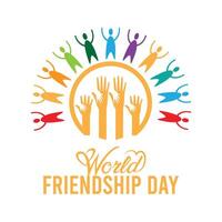 World Friendship Day every year in July. Template for background, banner, card, poster with text inscription. vector