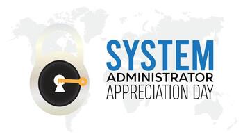 System Administrator Appreciation Day observed every year in July. Template for background, banner, card, poster with text inscription. vector