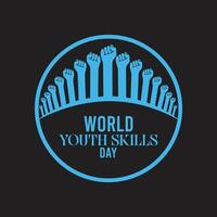 world youth skills day observed every year in July. Template for background, banner, card, poster with text inscription. vector