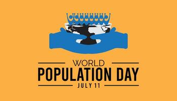 World Population Day observed every year in July. Template for background, banner, card, poster with text inscription. vector