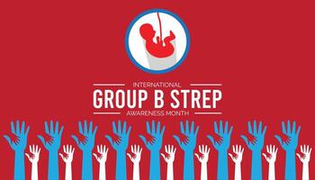 International Group B Strep Awareness Month observed every year in July. Template for background, banner, card, poster with text inscription. vector