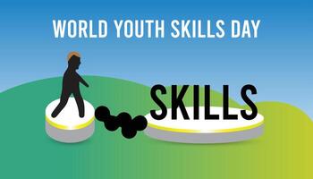 world youth skills day observed every year in July. Template for background, banner, card, poster with text inscription. vector