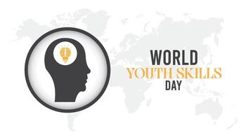 world youth skills day observed every year in July. Template for background, banner, card, poster with text inscription. vector