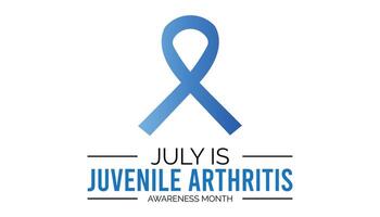 juvenil artritis conciencia mes observado cada año en julio. modelo para fondo, bandera, tarjeta, póster con texto inscripción. vector