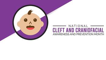 national cleft and craniofacial awareness and prevention month observed every year in July. Template for background, banner, card, poster with text inscription. vector