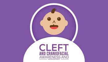 national cleft and craniofacial awareness and prevention month observed every year in July. Template for background, banner, card, poster with text inscription. vector