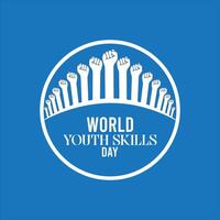 world youth skills day observed every year in July. Template for background, banner, card, poster with text inscription. vector