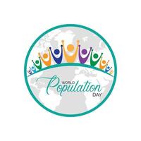 World Population Day observed every year in July. Template for background, banner, card, poster with text inscription. vector