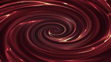 Abstract background with orange brown swirl of smoothly rotating particle patterns , bright glow and metallic shine effect , motion graphics , 4k , 60 fps video