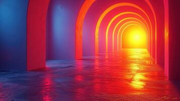 Radiant Passage. A Journey Through Illuminated Arches photo