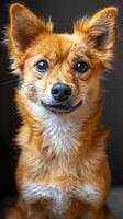 Radiant Canine Elegance. A Close-Up Portrait of a Majestic Dog photo