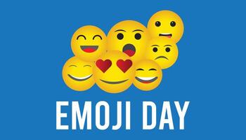 World Emoji Day observed every year in July. Template for background, banner, card, poster with text inscription. vector