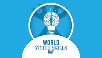 world youth skills day observed every year in July. Template for background, banner, card, poster with text inscription. vector