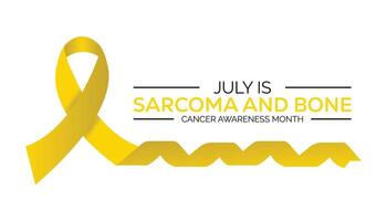 sarcoma y hueso cáncer conciencia mes observado cada año en julio. modelo para fondo, bandera, tarjeta, póster con texto inscripción. vector