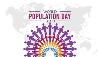 World Population Day observed every year in July. Template for background, banner, card, poster with text inscription. vector