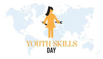 world youth skills day observed every year in July. Template for background, banner, card, poster with text inscription. vector