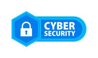 Cyber security label. Protection against cyber threats and identity theft. Data protection. vector