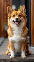 Radiant Corgi Basking in Gentle Sunlight photo