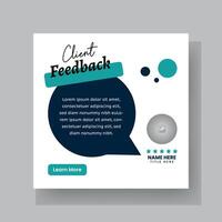 Client or Customer Testimonial Social Media Post Design. Customer Service Feedback Review Post vector