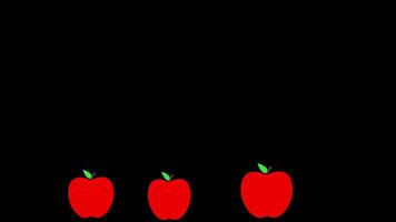 Apple Falling Animation Of Red Apples Alpha Channel Transparent. 4K Resolution video