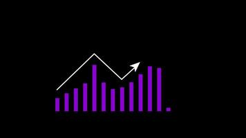 grafico andando su crescente bar grafico, azione mercato grafico, finanziario grafico analisi. 4k risoluzione video