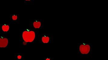 Apple Falling Animation Of Red Apples Alpha Channel Transparent. 4K Resolution video