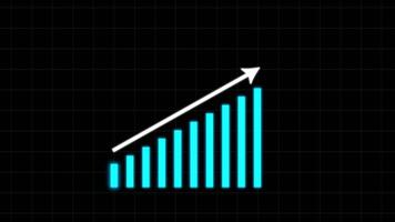 Graf gående upp stigande bar Graf, stock marknadsföra Graf, finansiell Graf analys. 4k upplösning video