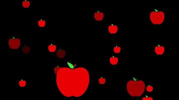 Mela caduta animazione di rosso mele alfa canale trasparente. 4k risoluzione video
