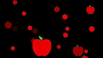 appel vallend animatie van rood appels alpha kanaal transparant. 4k resolutie video