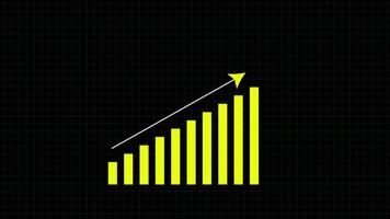 diagram gaan omhoog stijgende lijn bar grafiek, voorraad markt grafiek, financieel diagram analyse. 4k resolutie video