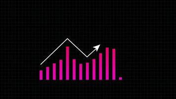 Graph gehen oben steigend Bar Graph, Lager Markt Graph, finanziell Graph Analyse. 4k Auflösung video